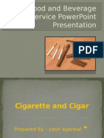 Food and Beverage Service PowerPoint Presentation On Cigar and Cigarette