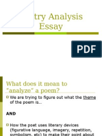 Poetry Analysis Essay POWERPOINT