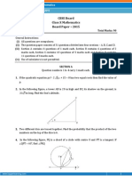 CBSE Board Class X Mathematics Board Paper - 2015: Time: 3 Hours Total Marks: 90