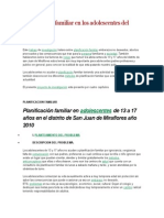 Planificación Familiar en Los Adolescentes Del Perú