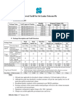 Approved Tariff For Sri Lanka Telecom PLC