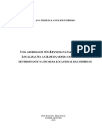 Uma Abordagem Pós-Keynesiana para A Teoria Da Localização: Análise Da Moeda Como Fator Determinante Na Escolha Locacional Das Empresas