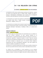 La Economia y Su Relacion Con Otras Ciencias