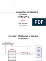 CSE451 Introduction To Operating Systems Winter 2012: Paging