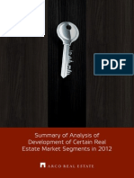 Summary of Analysis of Development of Certain Real Estate Market Segments in 2012