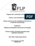 Ensayo Sobre El Uso de La Estadística Inferencial en El Quehacer Del Psicólogo