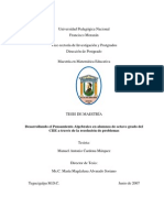 Desarrollando El Pensamiento Algebraico en Alumnos de Octavo Grado Del Ciie A Traves de La Resolucion de Problemas