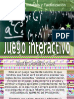 Juego Productos Notables y Factorización