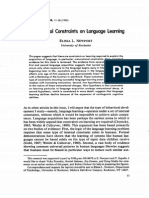 Maturational Constraints On Language Learning