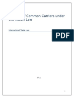 Liability of Common Carriers Under The Indian Law