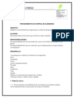 Procedimiento de Control de Alergenos 01 Nov16