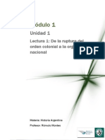 Lectura 1 - de La Ruptura Del Orden Colonial A La Organización Nacional