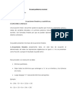 Ecuaciones Cuadratica y Lineales y Fracciones Parciales