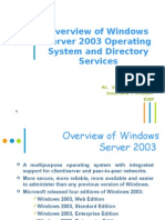 Overview of Windows 2003 OS and Directory Services