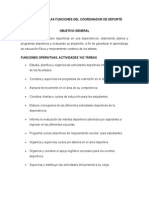 Catalogo de Las Funciones Del Coordinador de Deporte