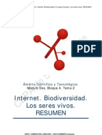 Módulo 2. Bloque 4. Resumen Del Tema 2: Internet, Biodiversidad y Los Seres Vivos