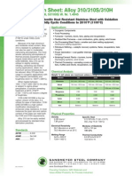 Specification Sheet: Alloy 310/310S/310H: (UNS S31000, S31008, S31009) W. Nr. 1.4845