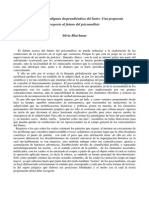 Sostener Los Paradigmas Desprendiéndose Del Lastre. Una Propuesta Respecto Al Futuro Del Psicoanálisis. Silvia Bleichmar.