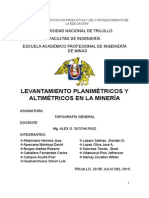 Informe Altimetría y Planimetría en Minería - Topografía