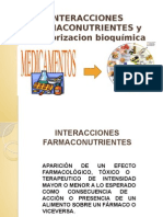 Interacciones Farmaco Nutrientes y Monitorizacion Bioquimica.