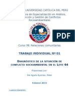 Diagnóstico de La Situación de Conflicto Socioambiental en El Lote 64