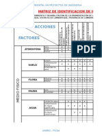 Matrices de Estudio de Impacto Ambiental