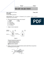 End-Of-Year Test: Name: - Class: - Date