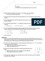 Review Homework: Study For The Unit Test: G (X) X + 4 G (X) 4 X +1