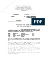 Request For Release of Vehicle With Undertaking