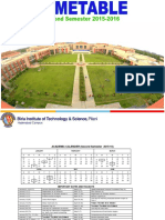 Timetable Second Sem 2015-16