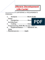 SDLC (Software Development Life Cycle) : Requirements Gathering or Requirements Freezing