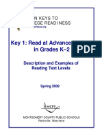 Key 1: Read at Advanced Levels in Grades K-2: Seven Keys To College Readiness