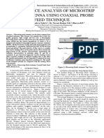 Performance Analysis of Microstrip Patch Antenna Using Coaxial Probe Feed Technique