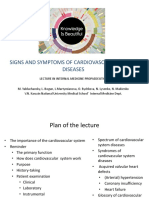 Lecture Signs and Symptoms of Cardiovascular System Diseases