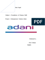 Name:-Panchal Nitin Gopal Roll NO.: - 24 Subject: - Foundation of Human Skill Project: - Entrepreneur Gautam Adani