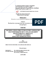 Signification Structurale Des Anomalies Gravimetriques de L'atlas Saharien Septentrional Oriental Nord-Est Algerien