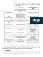 Vitamins As Coenzymes & Cofactors