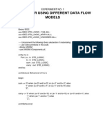 Half Adder Using Different Data Flow Models: Experiment No: 1