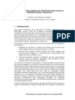 Decision Factors Underlying Transport Mode Choice in International European FR