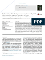 Implementation of A Food Safety Management System According To ISO 22000 in The Food Supplement Industry: A Case Study