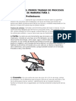 Informe Del Primer Trabajo de Procesos de Manufactura 1