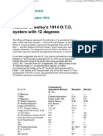 Aleister Crowley's 1914 O.T.O. System With 12 Degrees - Comparison To A.a., Memphis & Misraim