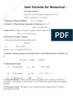 Important Formula For Numerical:-: 4 Einstein S Mass Energy Equivalence Relation Is E MC