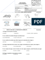 Prueba de Ciencias El Agua