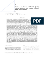 Determination of Amino Acid Content and Protein Quality of Complementary Food Produced From Locally Available Food Materials in Ondo State, Nigeria