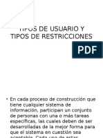 Tipos de Usuario y Tipos de Restricciones