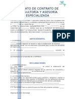 Formato de Contrato de Consultoría y Asesoría Especializada