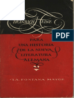 Heine, Heinrich - para Una Historia de La Nueva Literatura Alemana