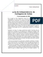 Declaración de Independencia Cartagena de Indias 1811