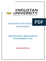 Basic Mechanical Engineering Lab Manual